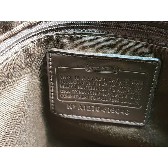 Coach F19046 Authentic Brown & Tan Signature C Stripe Shoulder Tote Purse Bag - Picture 8 of 8